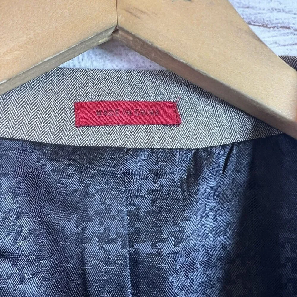 John Varvaros Mens Tan Cotton Wool Blend Blazer Jacket Size 44R